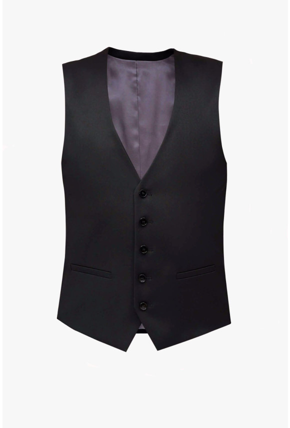 KAMIZELKA BERNETOS SLIM FIT CZARNA JEDNORZĘDOWA