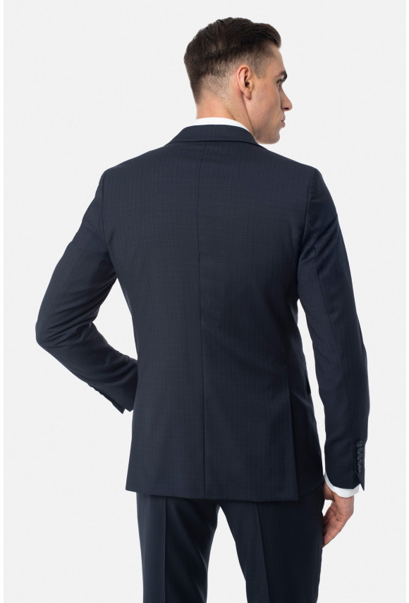 MARYNARKA NEWIN GRANATOWA SLIM FIT JEDNORZĘDOWA Z WEŁNY