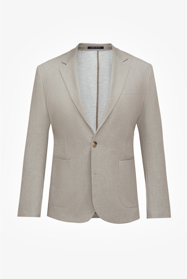 MARYNARKA TENNIS CLUB 201 BEŻOWA SLIM FIT JEDNORZĘDOWA