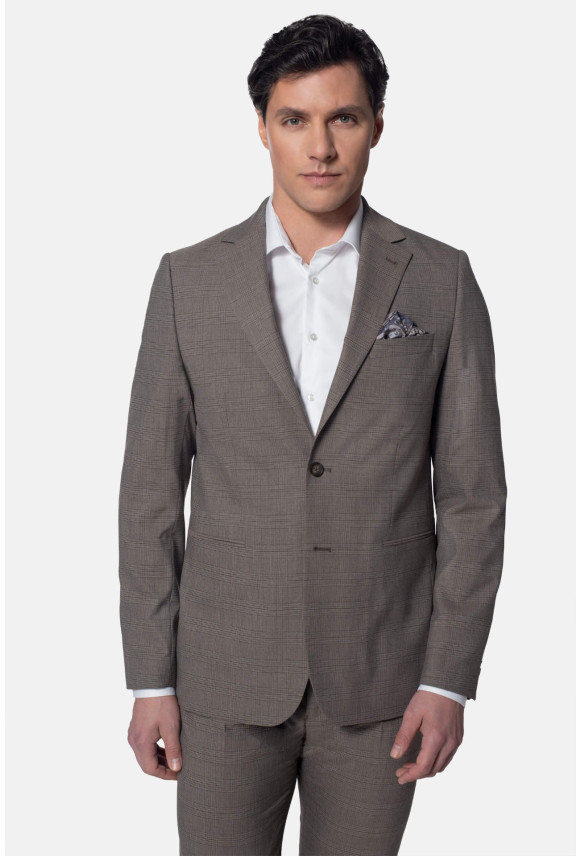 MARYNARKA ORMETO BRĄZOWA SLIM FIT JEDNORZĘDOWA