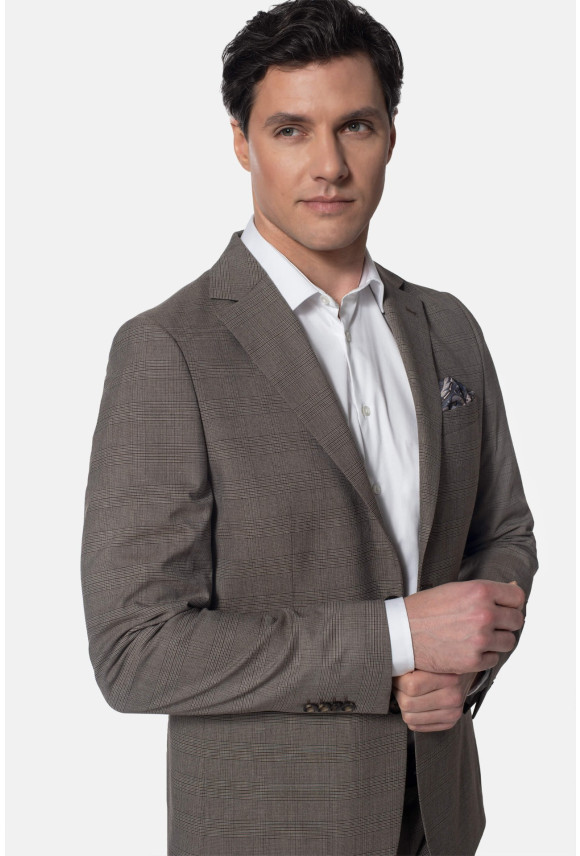 MARYNARKA ORMETO BRĄZOWA SLIM FIT JEDNORZĘDOWA