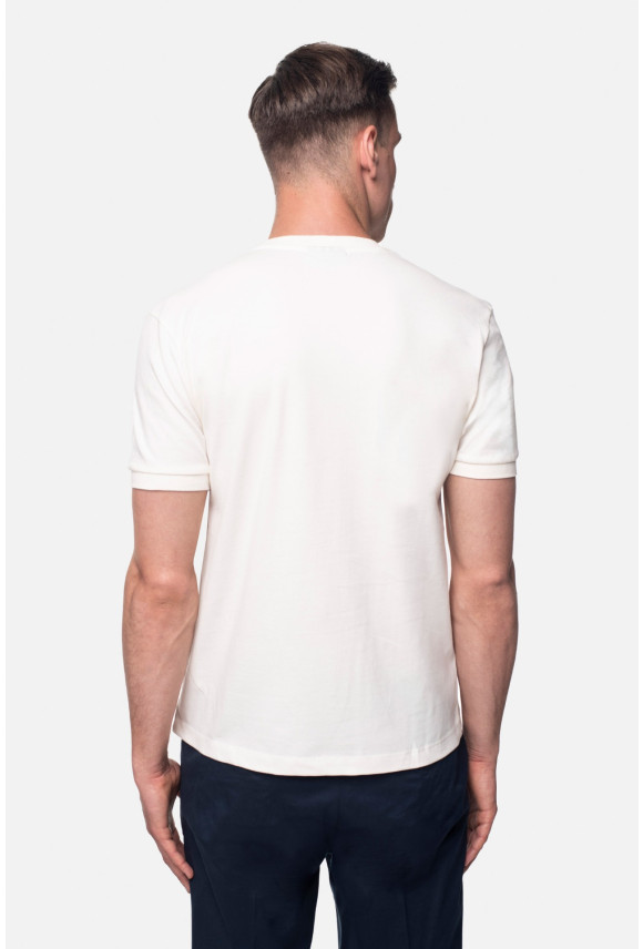 T SHIRT MORAND ECRU Z BAWEŁNY TYPU PIKA