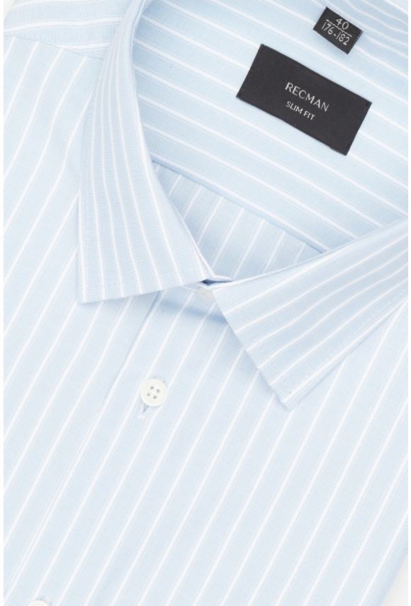 KOSZULA COFINO 3339T DŁUGI RĘKAW SLIM FIT BŁĘKITNA Z BAWEŁNĄ