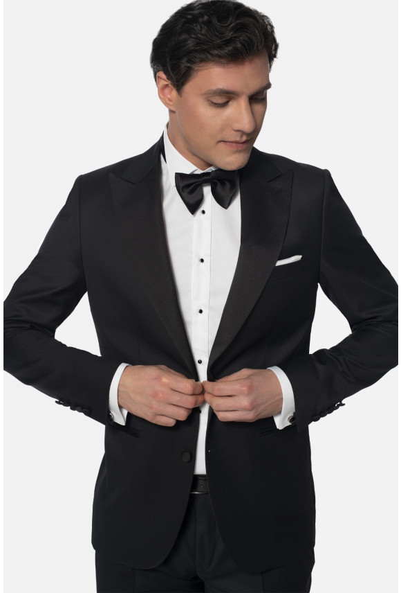 MARYNARKA WINIS CZARNA SLIM FIT JEDNORZĘDOWA Z WEŁNĄ MARYNARKA WINIS CZARNA SLIM FIT JEDNORZĘDOWA Z WEŁNĄ