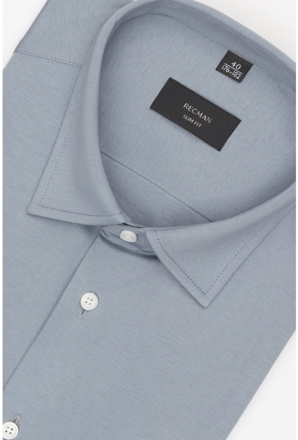 KOSZULA FORMENTO 3340 DŁUGI RĘKAW SLIM FIT BŁĘKITNA Z DZIANINY