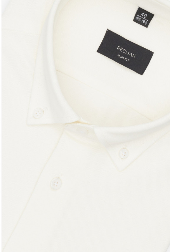 KOSZULA FORMENTO 3341 DŁUGI RĘKAW SLIM FIT ECRU Z DZIANINY KOSZULA FORMENTO 3341 DŁUGI RĘKAW SLIM FIT ECRU Z DZIANINY