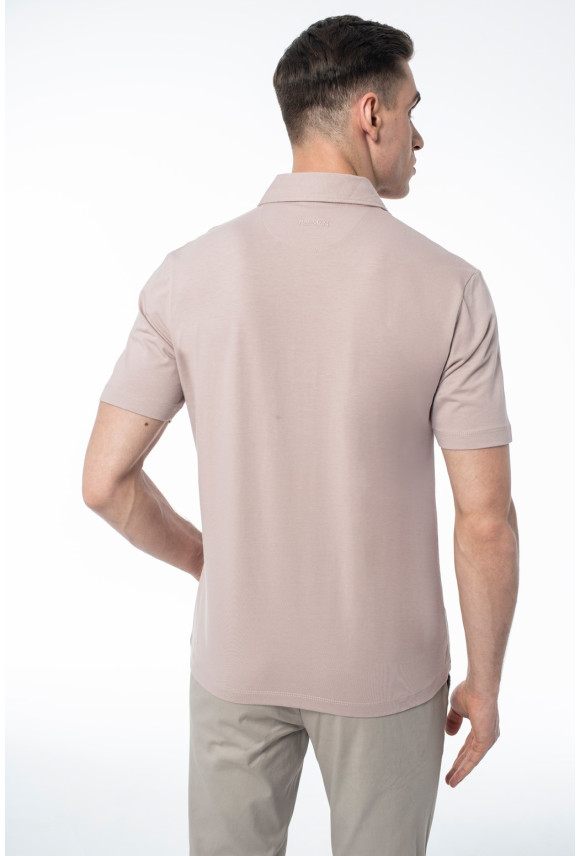 KOSZULKA POLO LIERMO RÓŻOWA 0001 Z BAWEŁNY TYPU JERSEY