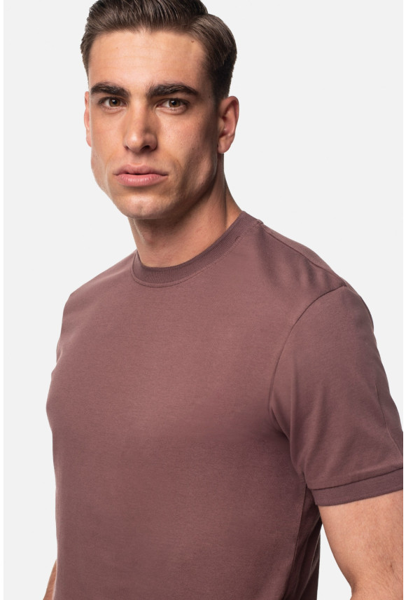 T SHIRT MORAND FIOLETOWY Z BAWEŁNY TYPU PIKA