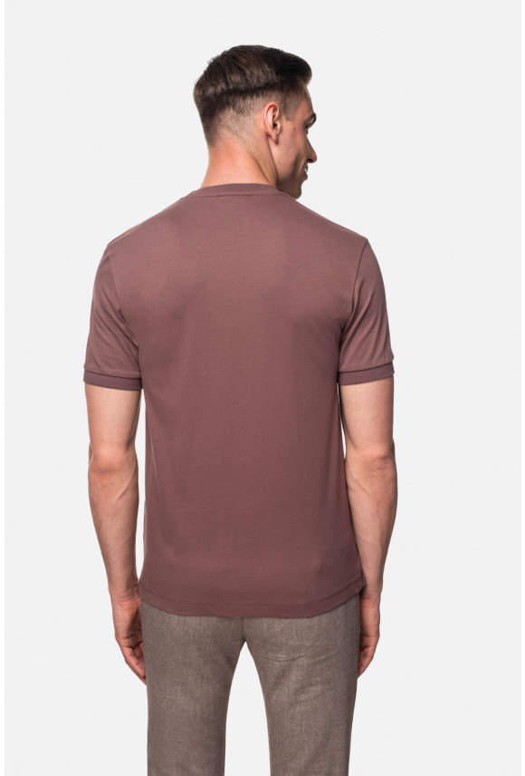 T SHIRT MORAND FIOLETOWY Z BAWEŁNY TYPU PIKA