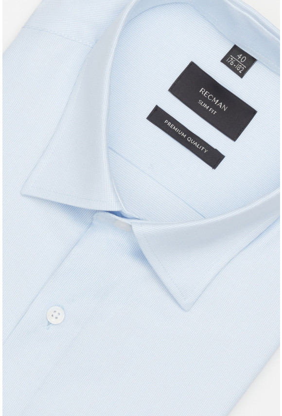 KOSZULA CORSINI 3337E DŁUGI RĘKAW SLIM FIT BŁĘKITNA Z BAWEŁNY