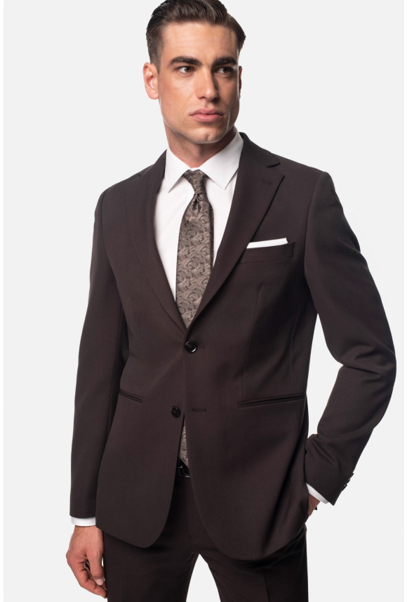 MARYNARKA TASARTE BRĄZOWA SLIM FIT JEDNORZĘDOWA MARYNARKA TASARTE BRĄZOWA SLIM FIT JEDNORZĘDOWA