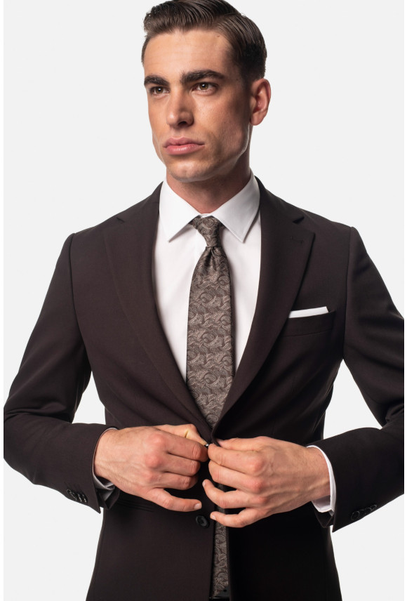 MARYNARKA TASARTE BRĄZOWA SLIM FIT JEDNORZĘDOWA MARYNARKA TASARTE BRĄZOWA SLIM FIT JEDNORZĘDOWA