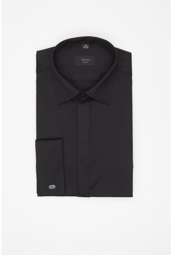 KOSZULA SAVERNE 3292 SP SLIM FIT CZARNA Z BAWEŁNY KOSZULA SAVERNE 3292 SP SLIM FIT CZARNA Z BAWEŁNY