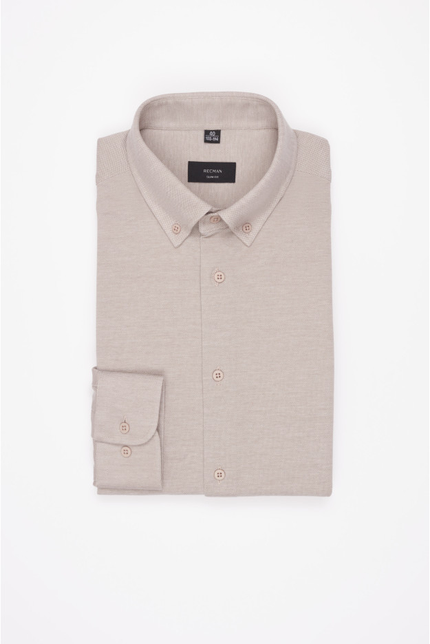 KOSZULA CORSINI 3314D DŁUGI RĘKAW SLIM FIT BEŻOWA 0001 Z BAWEŁNY KOSZULA CORSINI 3314D DŁUGI RĘKAW SLIM FIT BEŻOWA 0001 Z BAWEŁNY