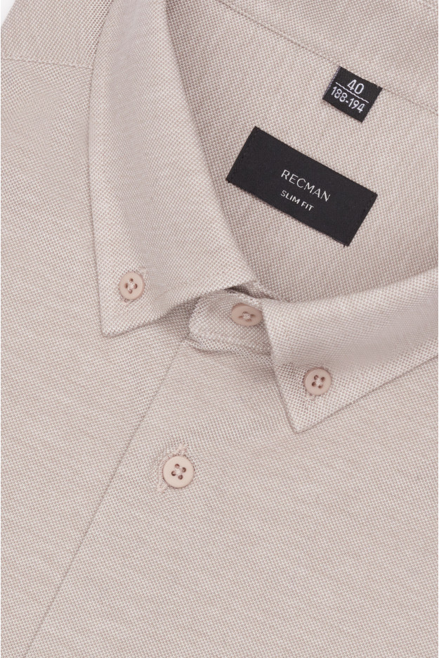 KOSZULA CORSINI 3314D DŁUGI RĘKAW SLIM FIT BEŻOWA 0001 Z BAWEŁNY KOSZULA CORSINI 3314D DŁUGI RĘKAW SLIM FIT BEŻOWA 0001 Z BAWEŁNY