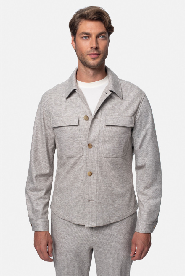 KOSZULA OVERSHIRT MERANO 3344D DŁUGI RĘKAW CUSTOM FIT BEŻOWA Z WEŁNĄ KOSZULA OVERSHIRT MERANO 3344D DŁUGI RĘKAW CUSTOM FIT BEŻOWA Z WEŁNĄ