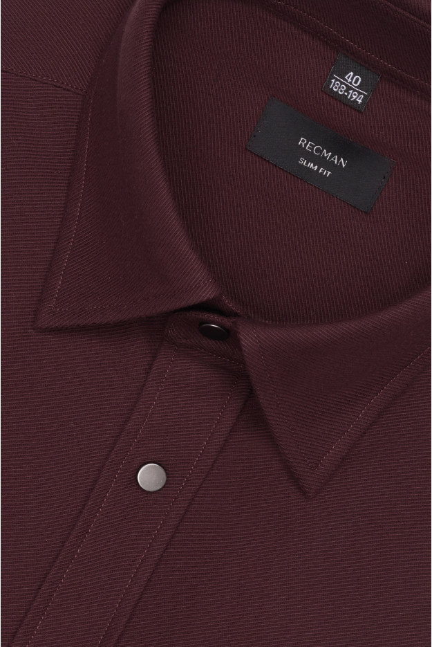 KOSZULA FORMENTO 3345D DŁUGI RĘKAW SLIM FIT BORDOWA Z BAWEŁNY KOSZULA FORMENTO 3345D DŁUGI RĘKAW SLIM FIT BORDOWA Z BAWEŁNY