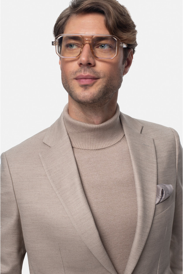 MARYNARKA SATRIANO BEŻOWA SLIM FIT JEDNORZĘDOWA