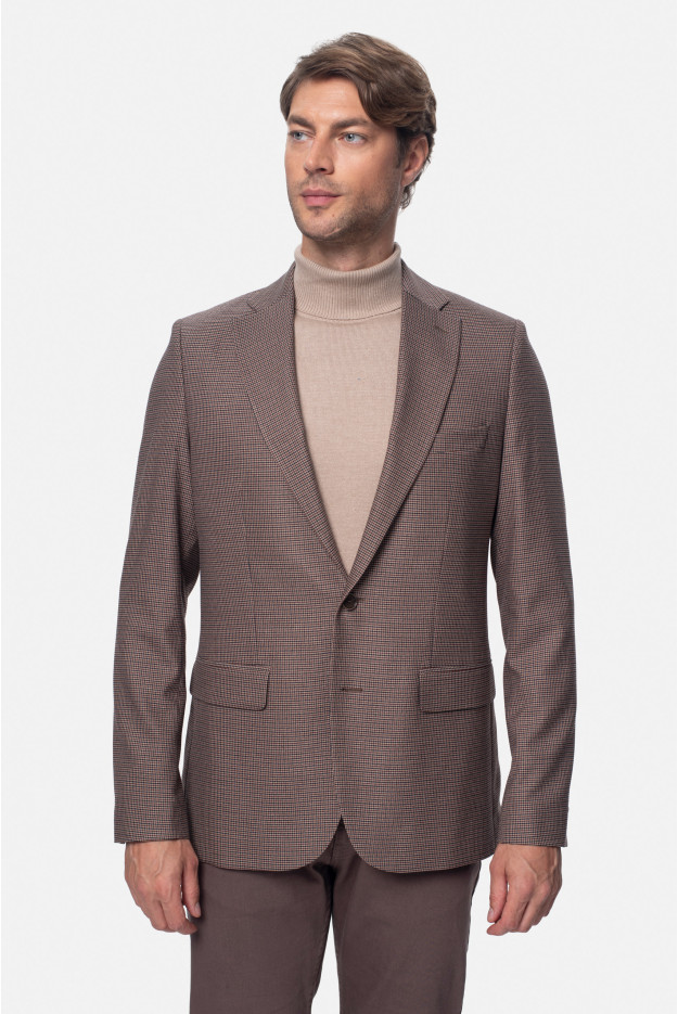 MARYNARKA PERETA BRĄZOWA SLIM FIT JEDNORZĘDOWA MARYNARKA PERETA BRĄZOWA SLIM FIT JEDNORZĘDOWA