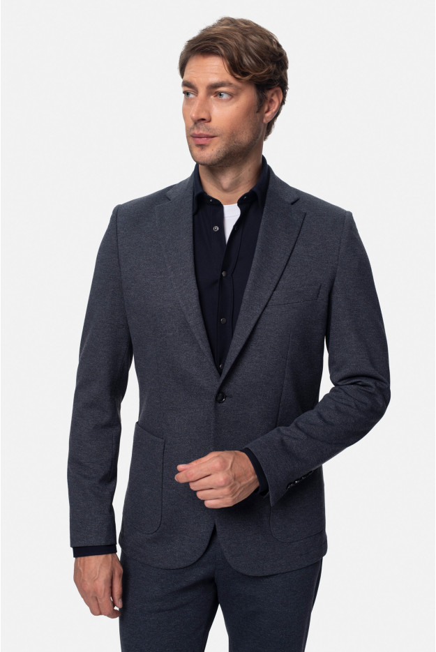 MARYNARKA ALONOS GRANATOWA SLIM FIT JEDNORZĘDOWA