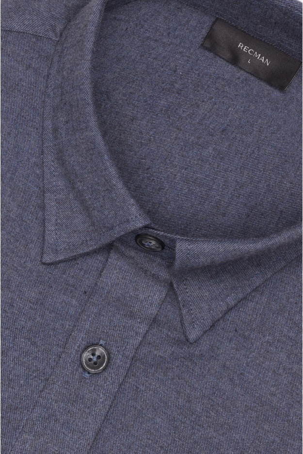 KOSZULA FORMENTO 3348C DŁUGI RĘKAW SLIM FIT NIEBIESKA FLANELA