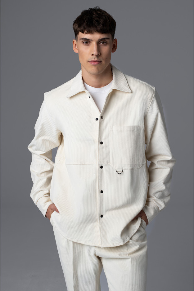 KOSZULA OVERSHIRT UN:CADDO 3349C DŁUGI RĘKAW CUSTOM FIT ECRU SZTRUKSOWA KOSZULA OVERSHIRT UN:CADDO 3349C DŁUGI RĘKAW CUSTOM FIT ECRU SZTRUKSOWA