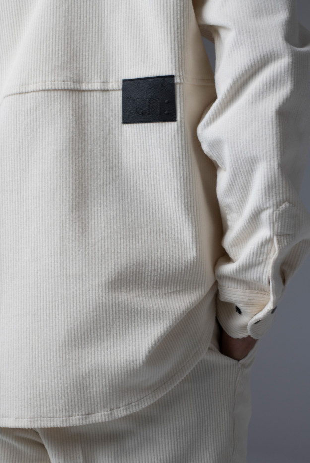 KOSZULA OVERSHIRT UN:CADDO 3349C DŁUGI RĘKAW CUSTOM FIT ECRU SZTRUKSOWA KOSZULA OVERSHIRT UN:CADDO 3349C DŁUGI RĘKAW CUSTOM FIT ECRU SZTRUKSOWA