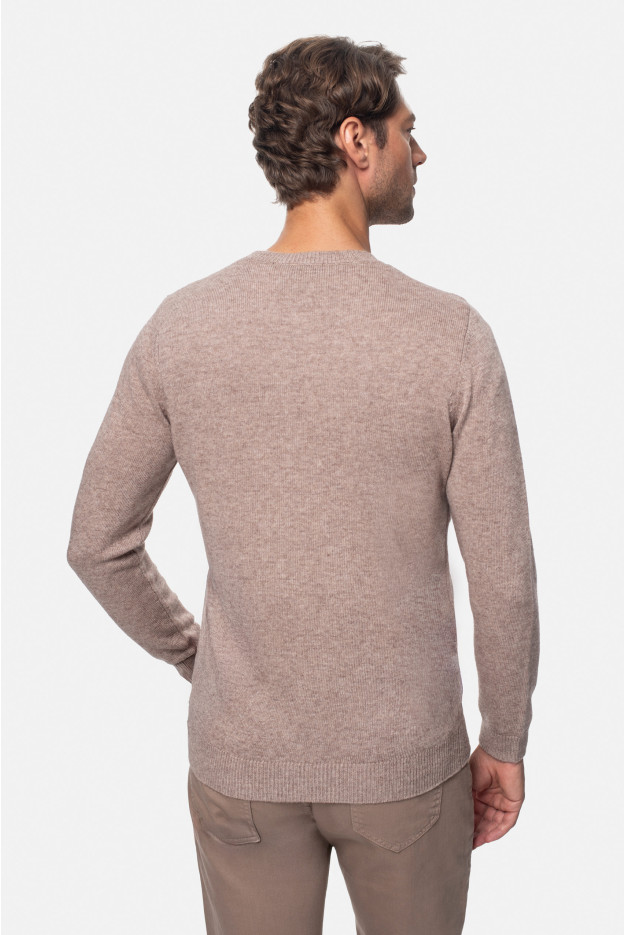 SWETER CREVANT Z OKRĄGŁYM DEKOLTEM BEŻOWY Z WEŁNĄ SWETER CREVANT Z OKRĄGŁYM DEKOLTEM BEŻOWY Z WEŁNĄ