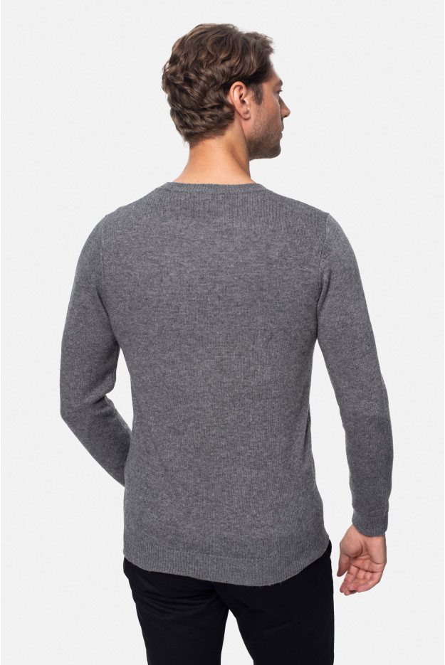 SWETER CREVANT Z OKRĄGŁYM DEKOLTEM SZARY Z WEŁNĄ SWETER CREVANT Z OKRĄGŁYM DEKOLTEM SZARY Z WEŁNĄ