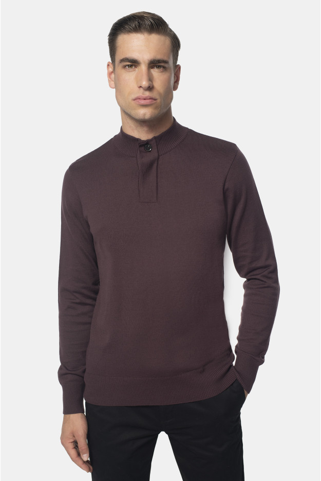 SWETER TIMO TROYER BORDOWY Z BAWEŁNĄ SWETER TIMO TROYER BORDOWY Z BAWEŁNĄ