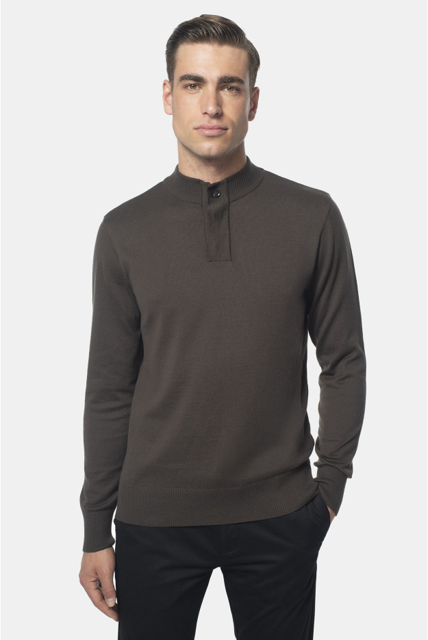 SWETER TIMO TROYER BRĄZOWY Z BAWEŁNĄ SWETER TIMO TROYER BRĄZOWY Z BAWEŁNĄ