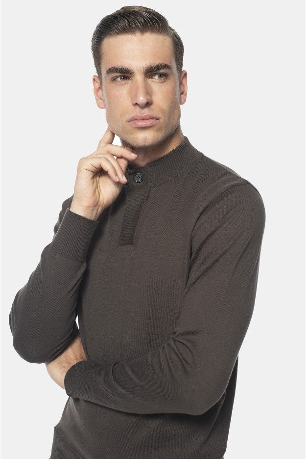 SWETER TIMO TROYER BRĄZOWY Z BAWEŁNĄ SWETER TIMO TROYER BRĄZOWY Z BAWEŁNĄ