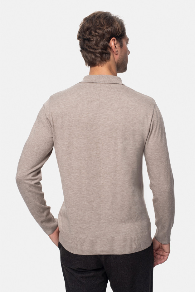 SWETER POZZO POLO BEŻOWY Z WISKOZĄ SWETER POZZO POLO BEŻOWY Z WISKOZĄ
