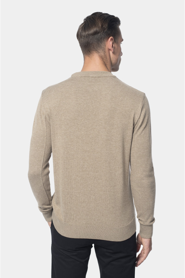 SWETER COMO Z OKRĄGŁYM DEKOLTEM BEŻOWY Z BAWEŁNĄ SWETER COMO Z OKRĄGŁYM DEKOLTEM BEŻOWY Z BAWEŁNĄ