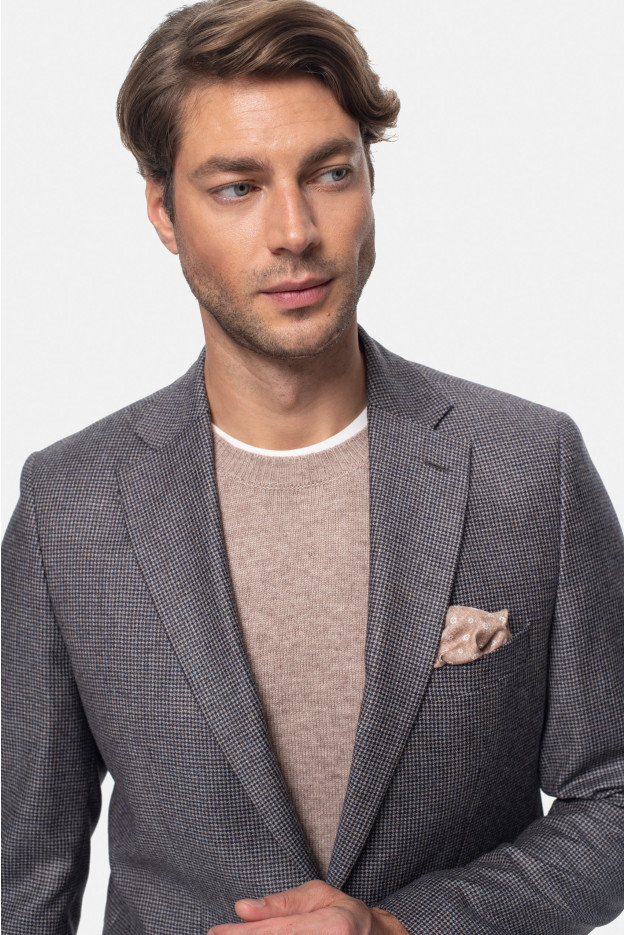 MARYNARKA MARLAND SZARA SLIM FIT JEDNORZĘDOWA Z WEŁNY