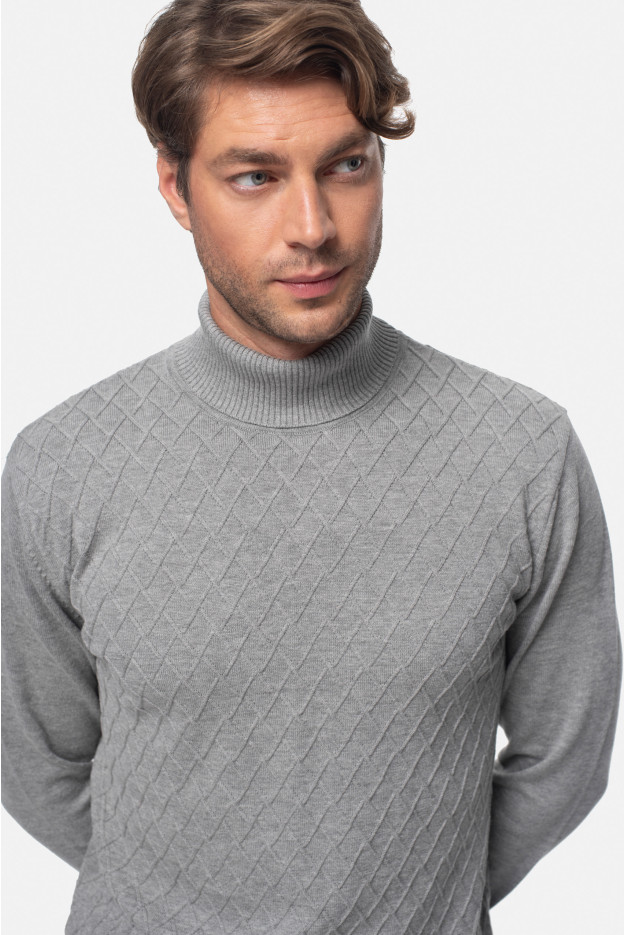 SWETER RODENAS GOLF SZARY Z BAWEŁNĄ SWETER RODENAS GOLF SZARY Z BAWEŁNĄ