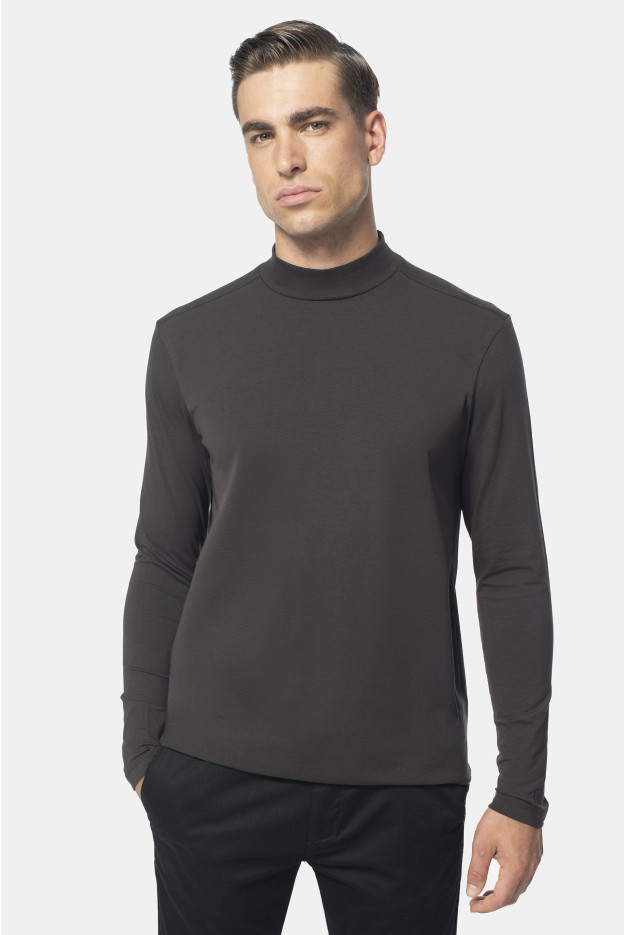 BLUZA ALDEA PÓŁGOLF BRĄZOWA 0002 Z BAWEŁNY BLUZA ALDEA PÓŁGOLF BRĄZOWA 0002 Z BAWEŁNY