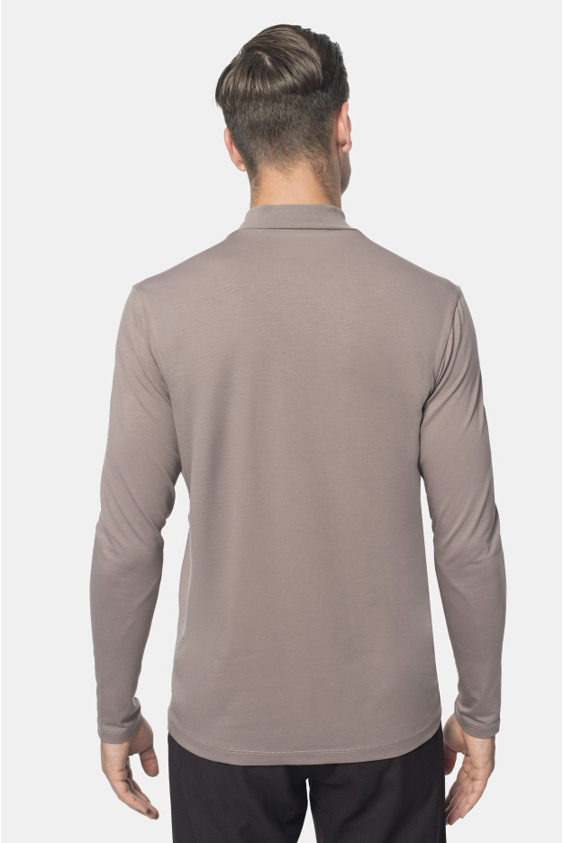 BLUZA ALDEA PÓŁGOLF BEŻOWA 0001 Z BAWEŁNY BLUZA ALDEA PÓŁGOLF BEŻOWA 0001 Z BAWEŁNY