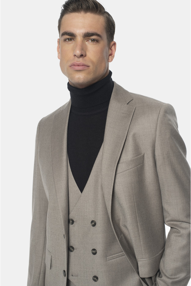 MARYNARKA CASALE BEŻOWA SLIM FIT JEDNORZĘDOWA Z WEŁNĄ MARYNARKA CASALE BEŻOWA SLIM FIT JEDNORZĘDOWA Z WEŁNĄ
