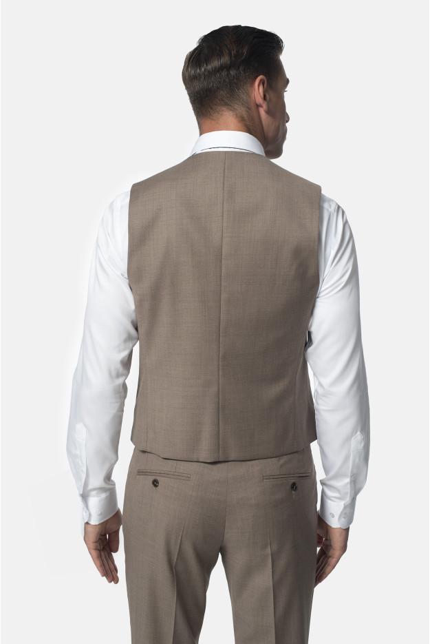 KAMIZELKA TERMOLI SLIM FIT BEŻOWA JEDNORZĘDOWA Z WEŁNĄ KAMIZELKA TERMOLI SLIM FIT BEŻOWA JEDNORZĘDOWA Z WEŁNĄ