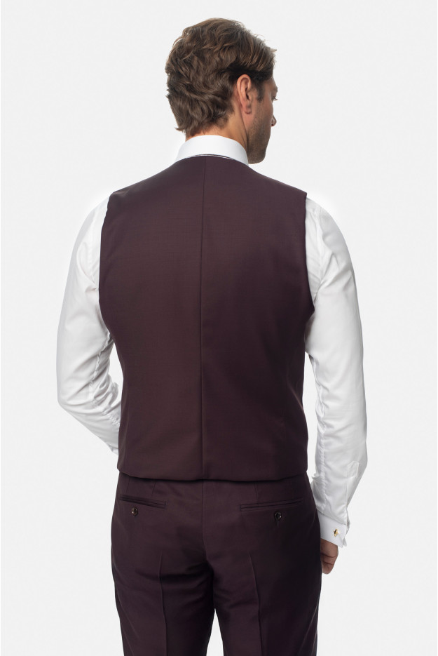 KAMIZELKA MIRABEL SLIM FIT BORDOWA DWURZĘDOWA Z WEŁNĄ KAMIZELKA MIRABEL SLIM FIT BORDOWA DWURZĘDOWA Z WEŁNĄ