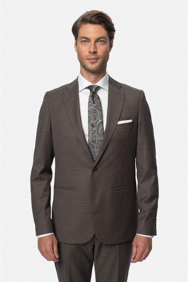 MARYNARKA AGELLO BRĄZOWA SLIM FIT JEDNORZĘDOWA Z WEŁNĄ MARYNARKA AGELLO BRĄZOWA SLIM FIT JEDNORZĘDOWA Z WEŁNĄ