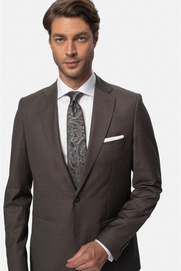 MARYNARKA AGELLO BRĄZOWA SLIM FIT JEDNORZĘDOWA Z WEŁNĄ MARYNARKA AGELLO BRĄZOWA SLIM FIT JEDNORZĘDOWA Z WEŁNĄ