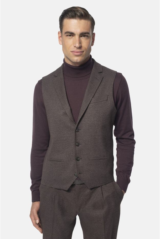 KAMIZELKA RABADE SLIM FIT BRĄZOWA JEDNORZĘDOWA KAMIZELKA RABADE SLIM FIT BRĄZOWA JEDNORZĘDOWA