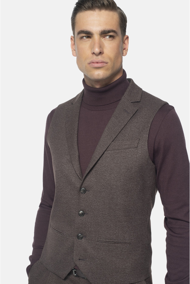 KAMIZELKA RABADE SLIM FIT BRĄZOWA JEDNORZĘDOWA KAMIZELKA RABADE SLIM FIT BRĄZOWA JEDNORZĘDOWA