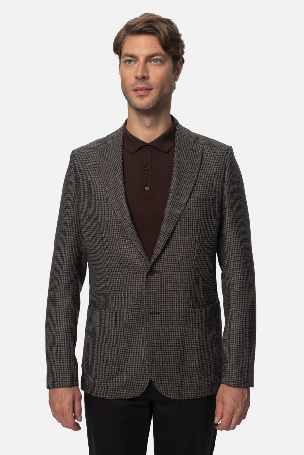MARYNARKA LAREDO BRĄZOWA SLIM FIT JEDNORZĘDOWA Z WEŁNY MARYNARKA LAREDO BRĄZOWA SLIM FIT JEDNORZĘDOWA Z WEŁNY