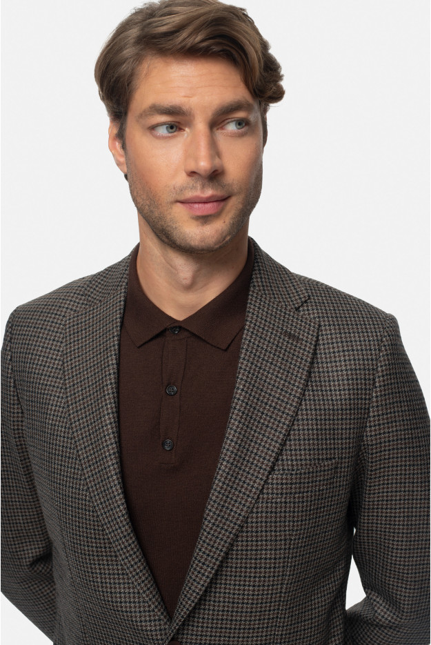 MARYNARKA LAREDO BRĄZOWA SLIM FIT JEDNORZĘDOWA Z WEŁNY MARYNARKA LAREDO BRĄZOWA SLIM FIT JEDNORZĘDOWA Z WEŁNY