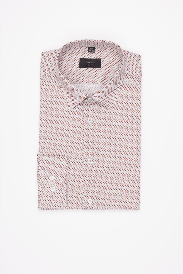 KOSZULA COLINE 3351 DŁUGI RĘKAW SLIM FIT BEŻOWA Z BAWEŁNY KOSZULA COLINE 3351 DŁUGI RĘKAW SLIM FIT BEŻOWA Z BAWEŁNY