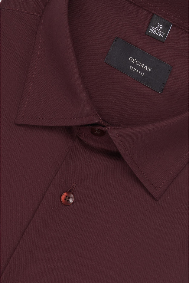 KOSZULA VERSONE 3292 DŁUGI RĘKAW SLIM FIT BORDOWA Z BAWEŁNY KOSZULA VERSONE 3292 DŁUGI RĘKAW SLIM FIT BORDOWA Z BAWEŁNY