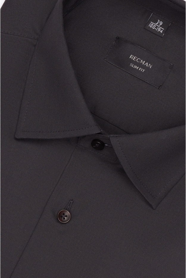KOSZULA VERSONE 3292 DŁUGI RĘKAW SLIM FIT GRAFITOWA Z BAWEŁNY